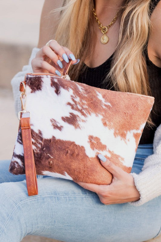 Cow Print Couture Clutch