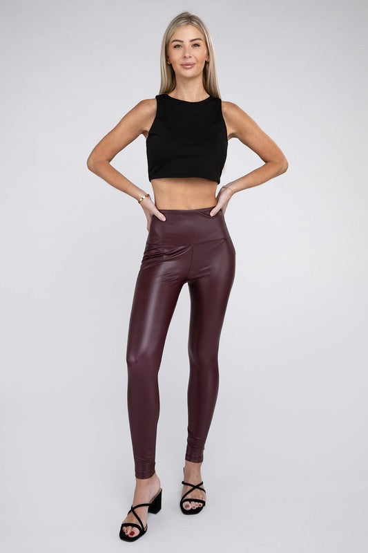 Rugged Urban Edgy High Rise Faux Leather Leggings