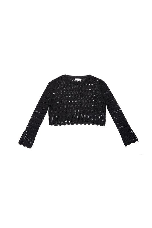 Sultry Romance Mesh Knit Crop