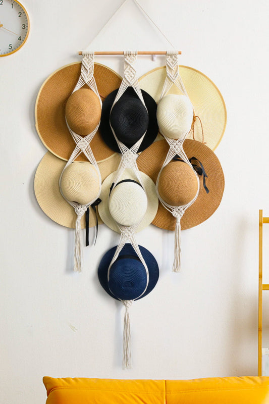 Modern Boho Macrame Hat Hanger